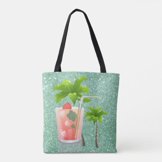 Summer Cocktail under the Palm Trees Tote Bag (Achterkant)