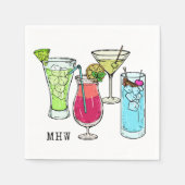 Summer Cocktails aangepaste monogram servetten (Voorkant)