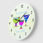 Summer Cocktails Artistic Custom Round Wall Clock Grote Klok (Hoek)