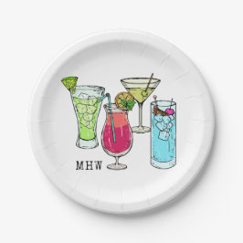 Summer Cocktails bord monogram aangepast