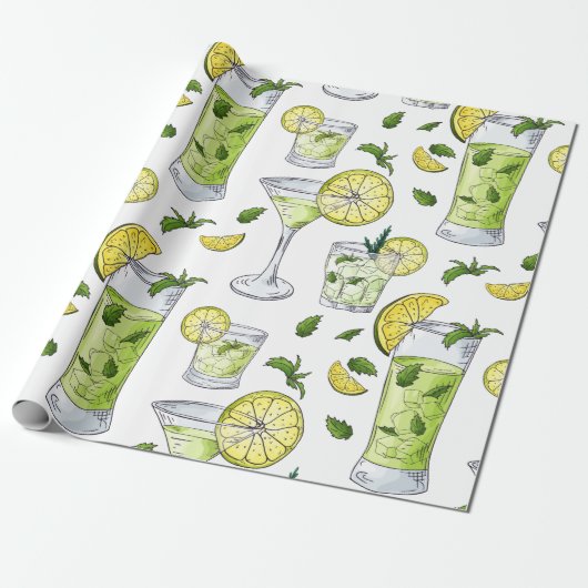 Summer Cocktails Cadeaupapier (Uitgerold)