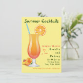 Summer Cocktails Couples Showuitnodiging Kaart (Staand voorkant)
