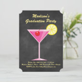 Summer Cocktails Graduation Party - Chalkboard Kaart (Staand voorkant)