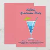 Summer Cocktails Graduation Party - Coral Kaart (Voorkant / Achterkant)