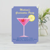 Summer Cocktails Graduation Party - Paars Kaart (Staand voorkant)
