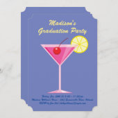 Summer Cocktails Graduation Party - Paars Kaart (Voorkant / Achterkant)