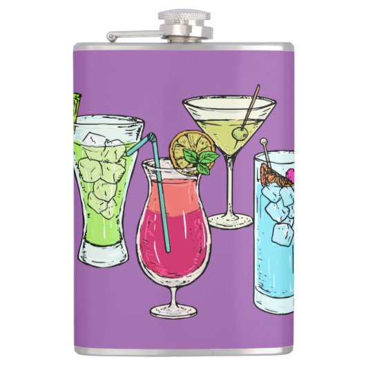 Summer Cocktails, maatkolf Heupfles (Voorkant)