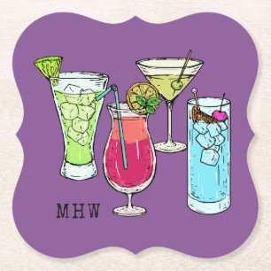 Summer Cocktails onderzetter monogram aangepast
