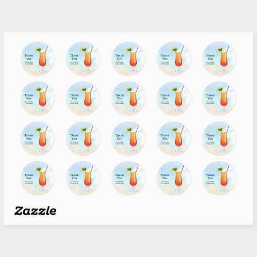 Summer Cocktails Ronde Sticker (Vel)