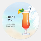 Summer Cocktails Ronde Sticker (Voorkant)