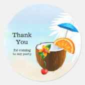 Summer Cocktails Ronde Sticker (Voorkant)