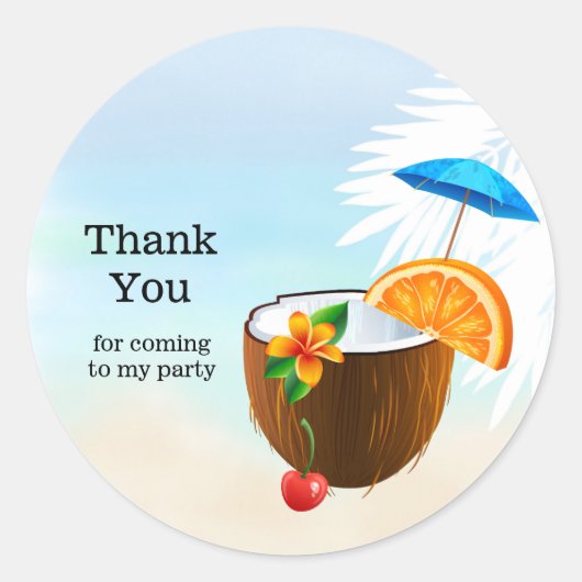 Summer Cocktails Ronde Sticker (Voorkant)