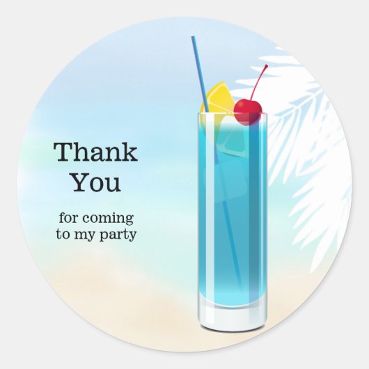Summer Cocktails Ronde Sticker (Voorkant)