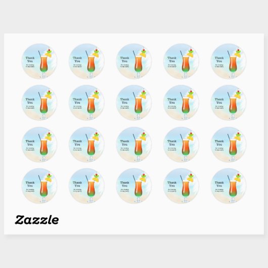 Summer Cocktails Ronde Sticker (Vel)