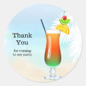 Summer Cocktails Ronde Sticker (Voorkant)
