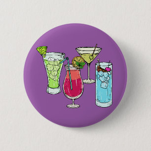 Summer Cocktails-toets Ronde Button 5,7 Cm