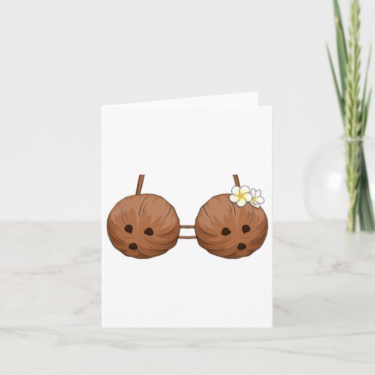 Summer Coconut Bra Halloween Costume Hawaii Aloha Kaart (Voorkant)