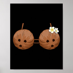 Summer Coconut Bra Halloween Costume Hawaii Aloha Poster