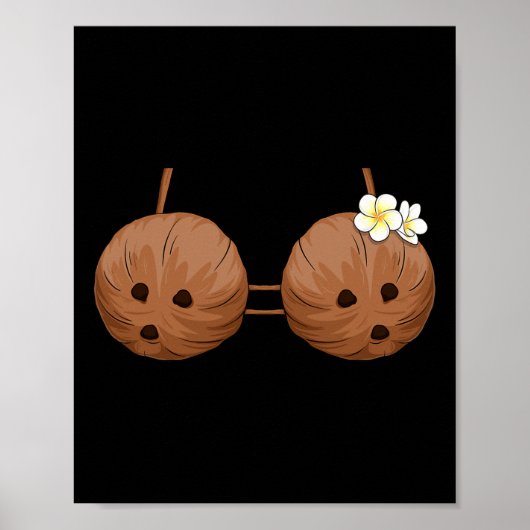 Summer Coconut Bra Halloween Costume Hawaii Aloha Poster (Voorkant)