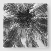 Summer Coconut Chill Palm 2 Vierkante Klok (Voorkant)