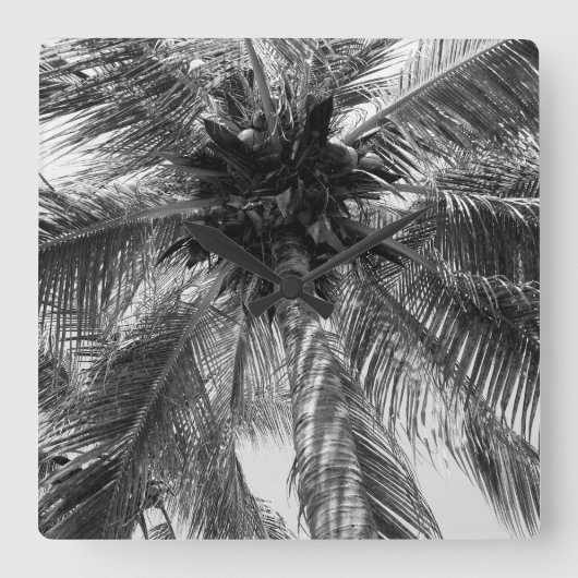 Summer Coconut Chill Palm 2 Vierkante Klok (Voorkant)