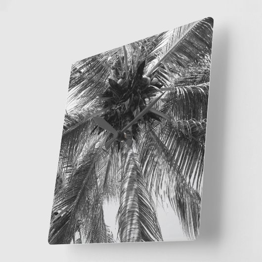 Summer Coconut Chill Palm 2 Vierkante Klok (Hoek)