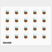 Summer Coconut Drink Ronde Sticker (Vel)