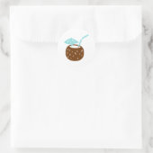 Summer Coconut Drink Ronde Sticker (Tas)