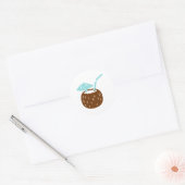 Summer Coconut Drink Ronde Sticker (Envelop)