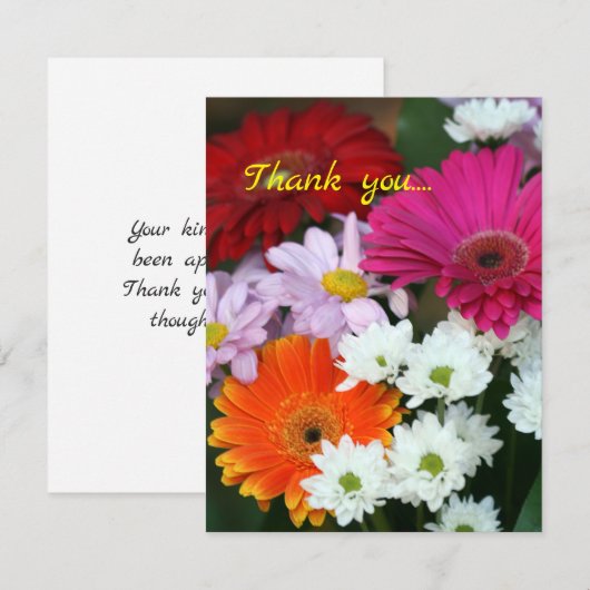 Summer Colorful Bouquet Flat Hartelijk dank Bedankkaart (Voorkant / Achterkant)