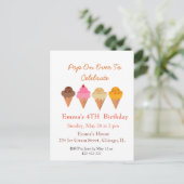 Summer Colorful Ice Birthday party Uitnodiging Briefkaart (Staand voorkant)