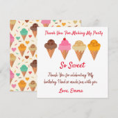 Summer Colorful Ice crème jarig Bedankkaart (Voorkant / Achterkant)