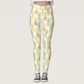 Summer colorful pineapple fruit multicolor pattern leggings (Voorkant)