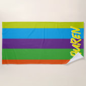 Summer Colorful Stripes Personalized Strandlaken (Voorkant)