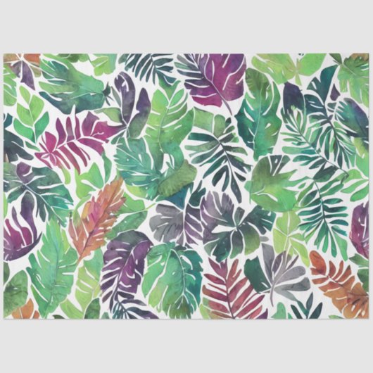 Summer Colorful Tropical Leaves Ontvangt Tissuepapier (Voorkant)