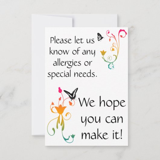 Summer Colors Invite Kaart (Achterkant)