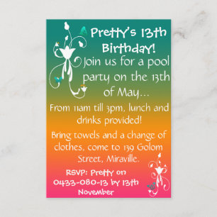 Summer Colors Invite Kaart