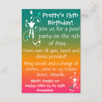 Summer Colors Invite Kaart