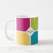 SUMMER COLORS Quadrants Triple MONOGRAM Koffiemok (Links)