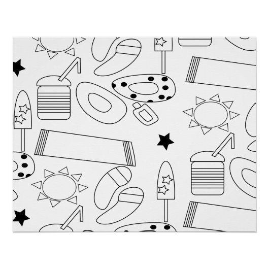 Summer Colour Mat Beach Theme Perfect Poster (Voorkant)