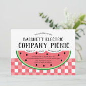 Summer Company Party Invitation Watermelon Picnic Kaart (Staand voorkant)