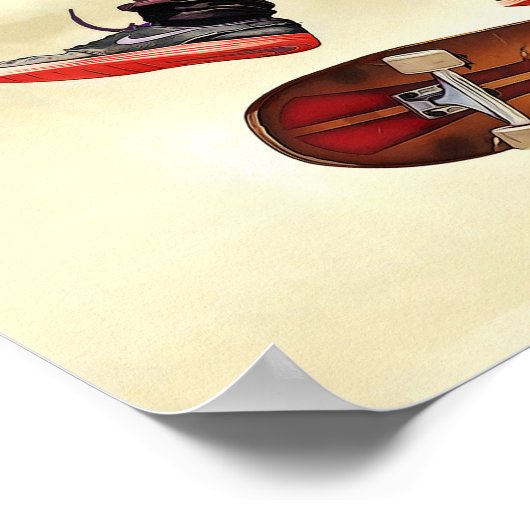 Summer Concrete Schaats Board Park aan de strand Poster (Hoek)