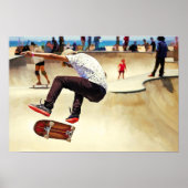 Summer Concrete Schaats Board Park aan de strand Poster (Voorkant)
