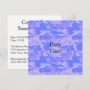 Summer Cookout Camouflage Pastel Blue Pattern Kaart