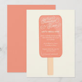 Summer Cookout Party Invitation - Popsicle Kaart (Voorkant / Achterkant)