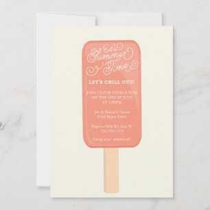 Summer Cookout Party Invitation - Popsicle Kaart