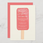 Summer Cookout Party Invitation - Popsicle Kaart (Voorkant / Achterkant)