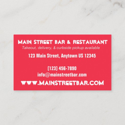 Summer Cookout Picnic Maine Red Snapper Hotdog ME Visitekaartje (Achterkant)