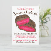 Summer Cookout Picnic Rare Steak Grilled Meat Kaart (Staand voorkant)