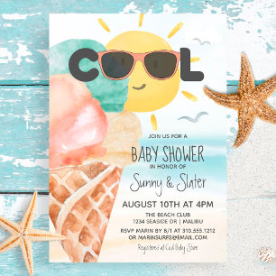 Summer Cool   Baby shower van de Tropische Beach I Kaart